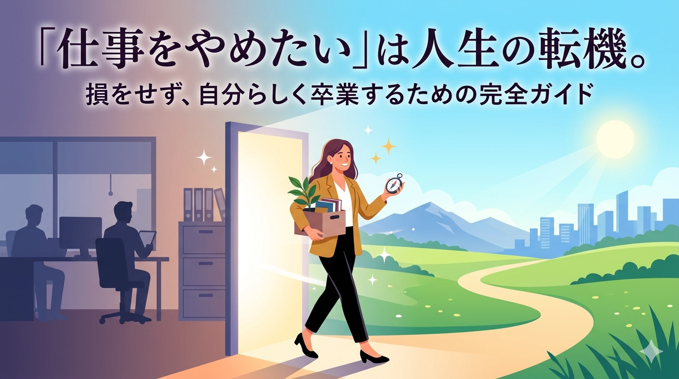 「仕事をやめたい」は人生の転機。損をせず、自分らしく卒業するための完全ガイド