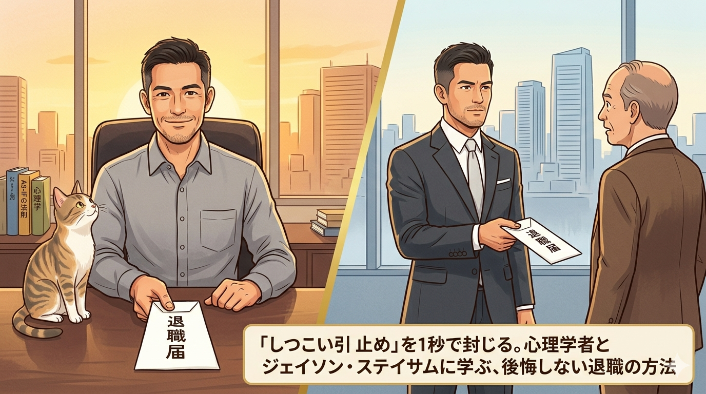 「しつこい引き止め」を1秒で封じる。心理学者とジェイソン・ステイサムに学ぶ、後悔しない退職の方法