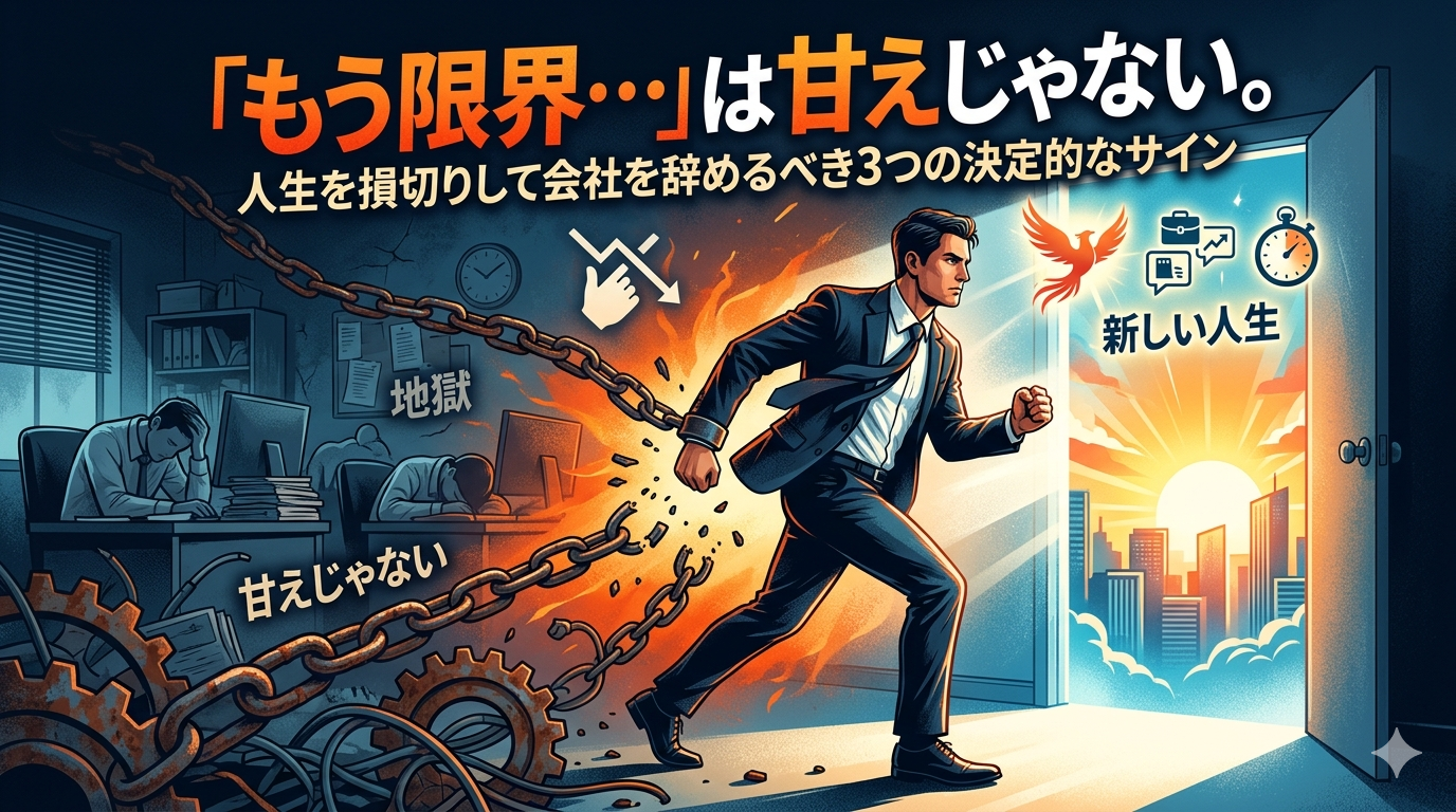 「もう限界…」は甘えじゃない。人生を損切りして会社を辞めるべき3つの決定的なサイン