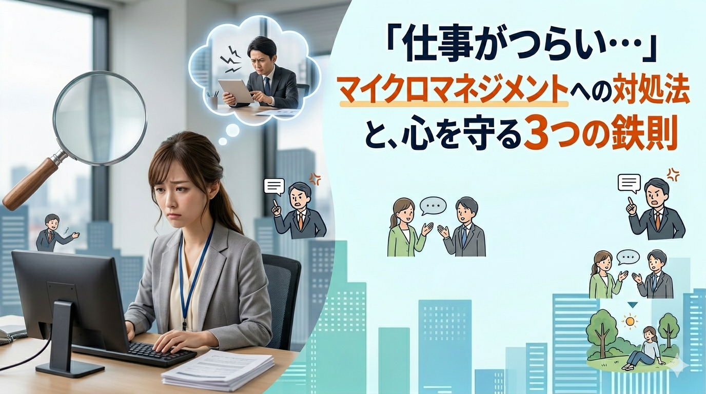 「仕事がつらい…」マイクロマネジメントへの対処法と、心を守る3つの鉄則