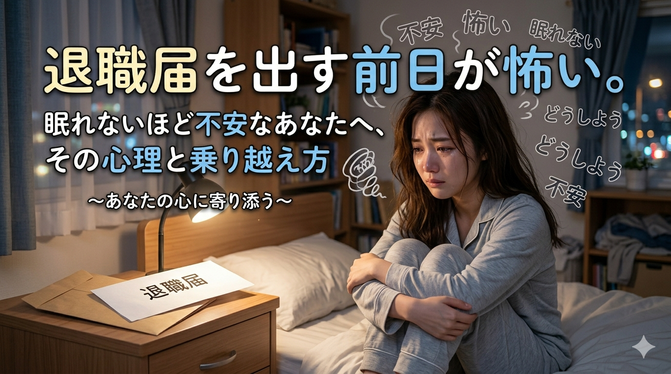 退職届を出す前日が怖い。眠れないほど不安なあなたへ、その心理と乗り越え方
