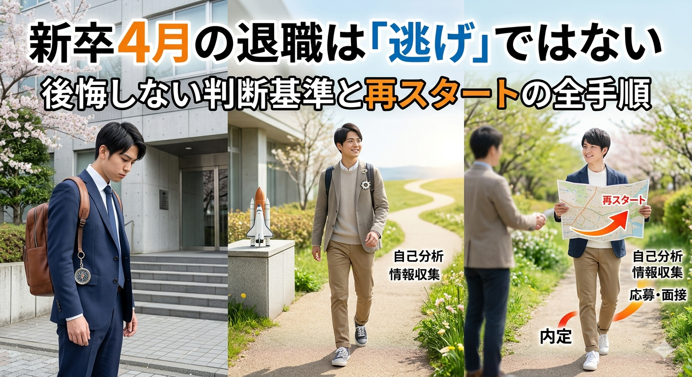 新卒4月の退職は「逃げ」ではない。後悔しない判断基準と再スタートの全手順