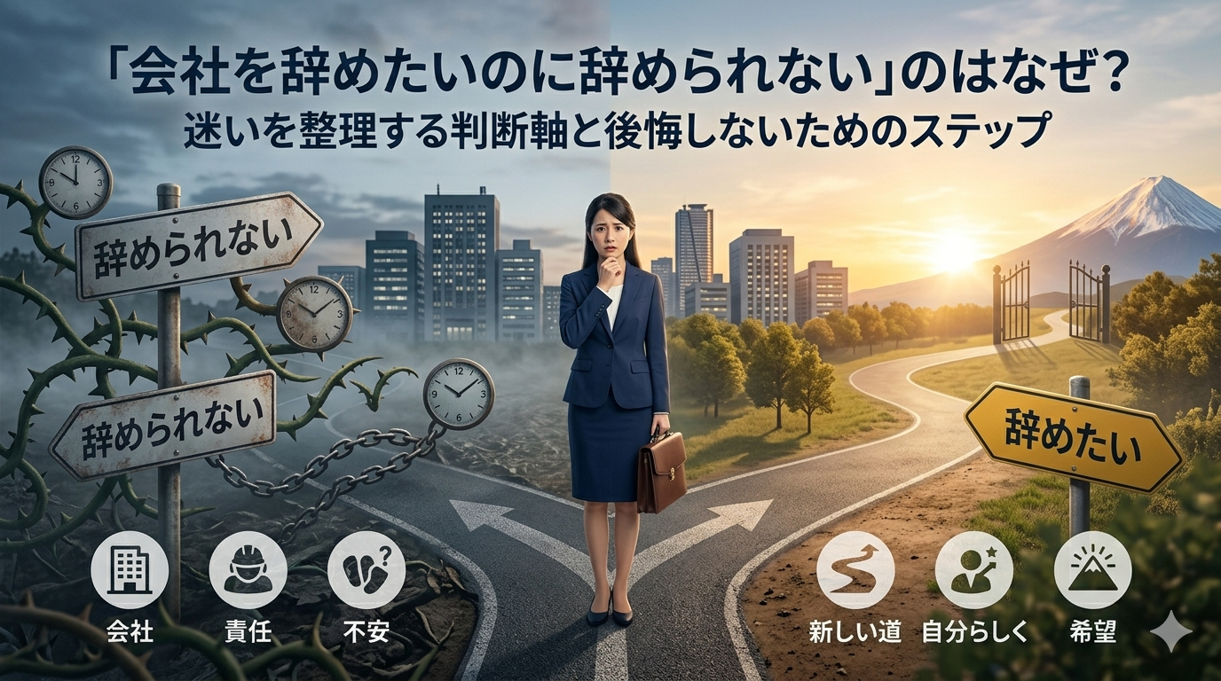 「会社を辞めたいのに辞められない」のはなぜ？迷いを整理する判断軸と後悔しないためのステップ