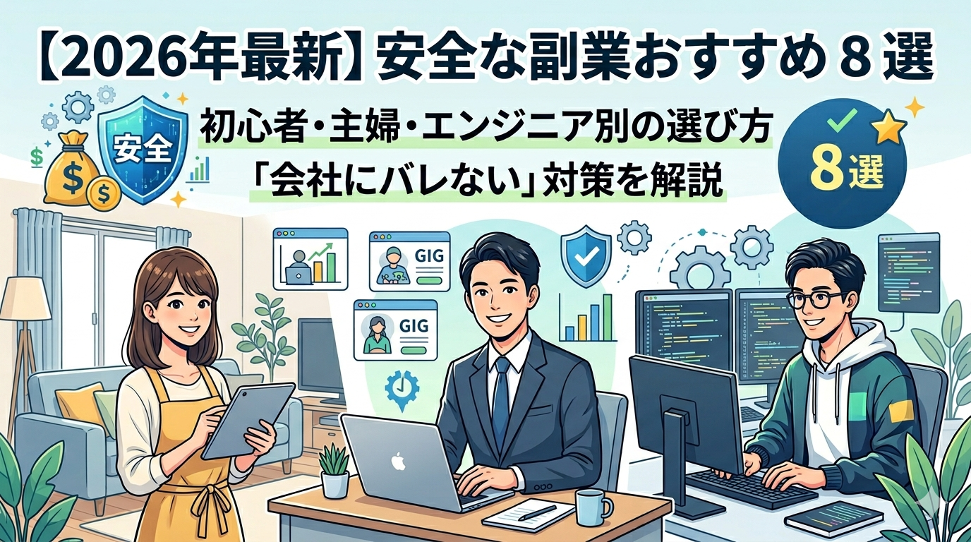 【2026年最新】安全な副業おすすめ15選｜初心者・主婦・エンジニア別の選び方と「会社にバレない」対策を解説