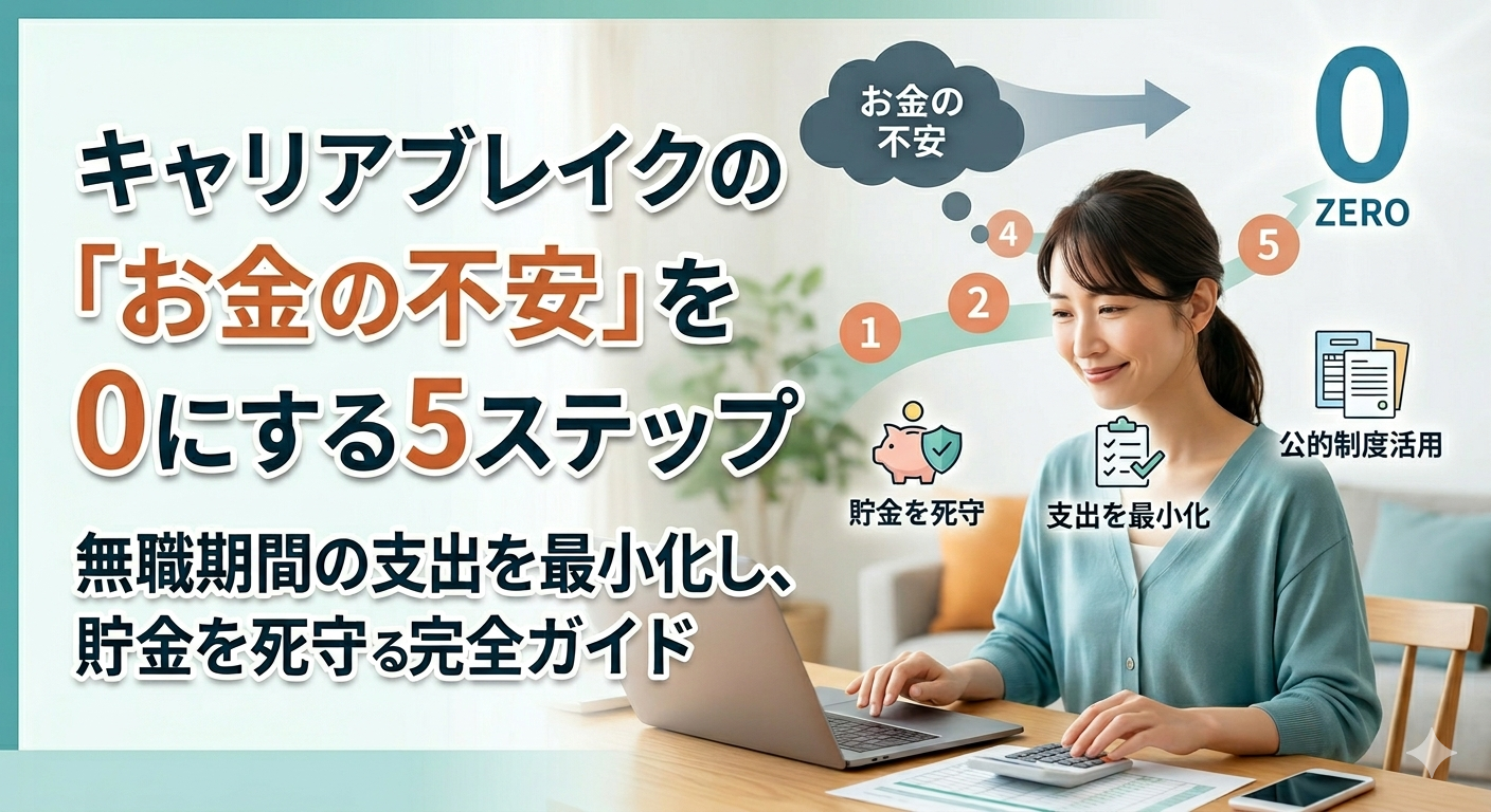 キャリアブレイクの「お金の不安」を0にする5ステップ