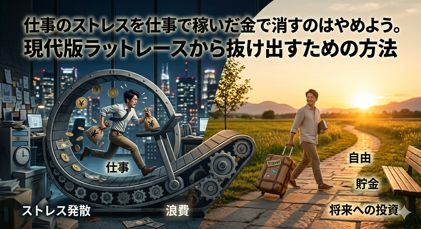 仕事のストレスを仕事で稼いだ金で消すのはやめよう。現代版ラットレースから抜け出すための方法