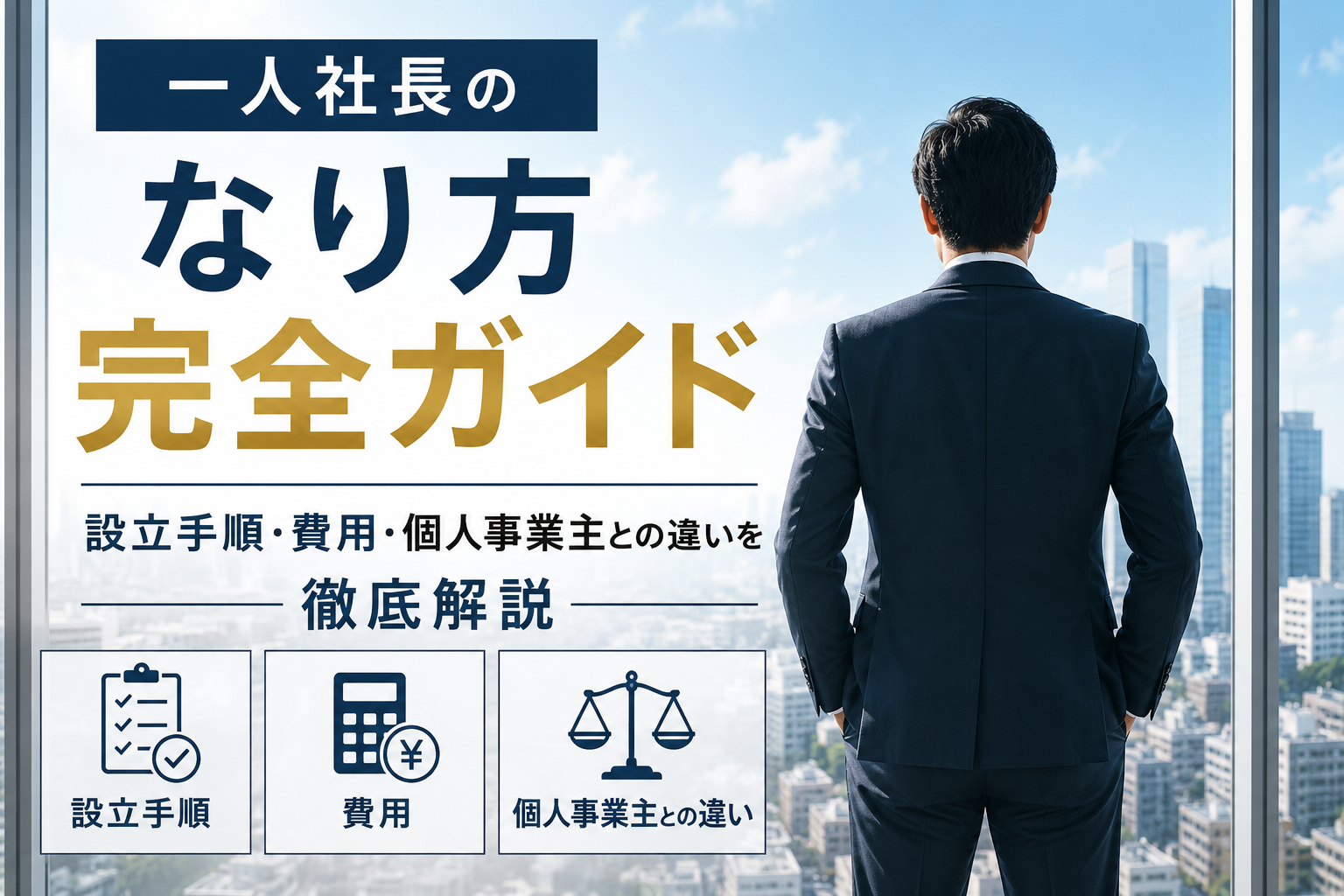 一人社長のなり方完全ガイド｜設立手順・費用・個人事業主との違いを徹底解説