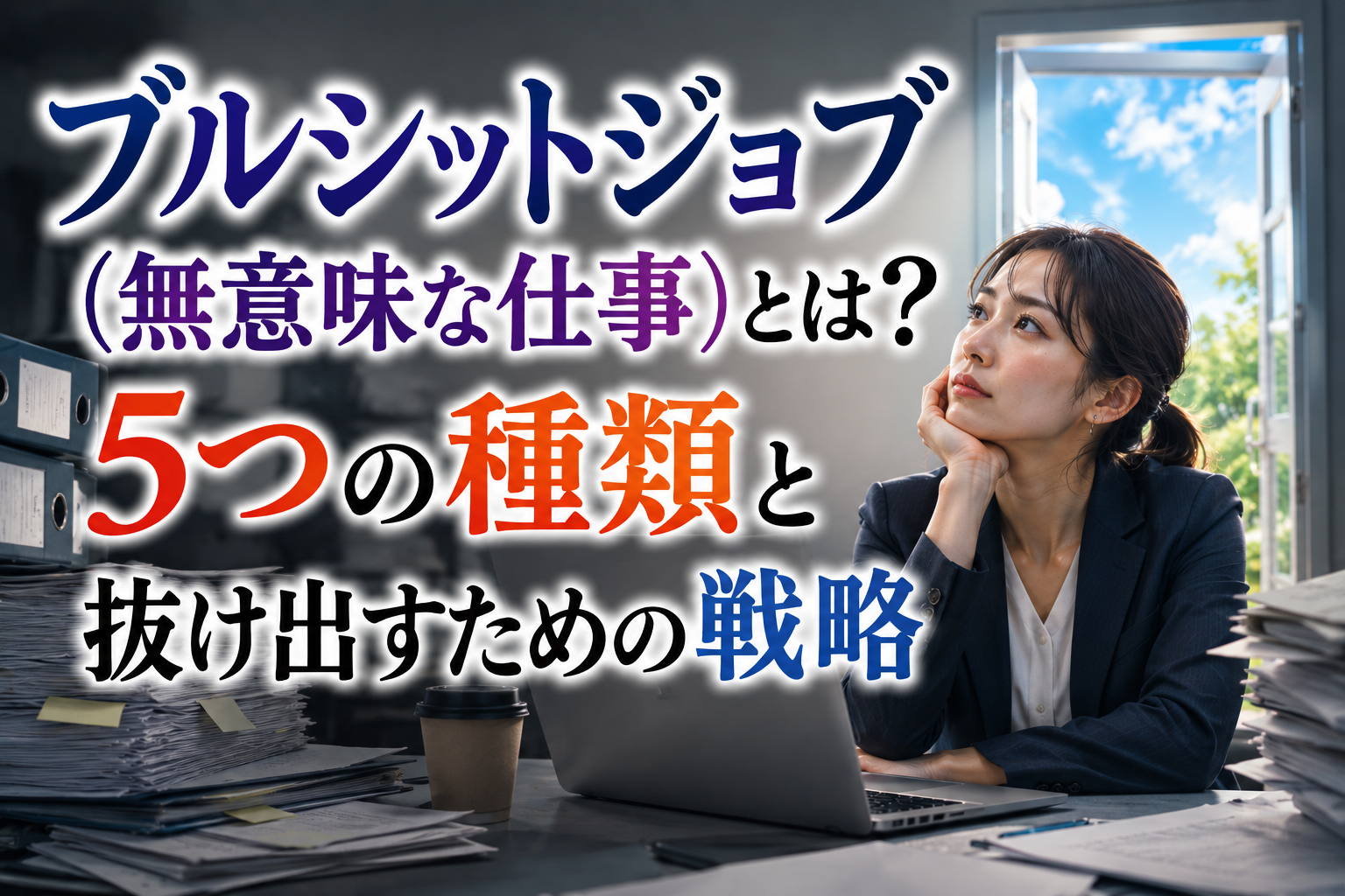 ブルシットジョブ（無意味な仕事）とは？5つの種類と抜け出すための戦略