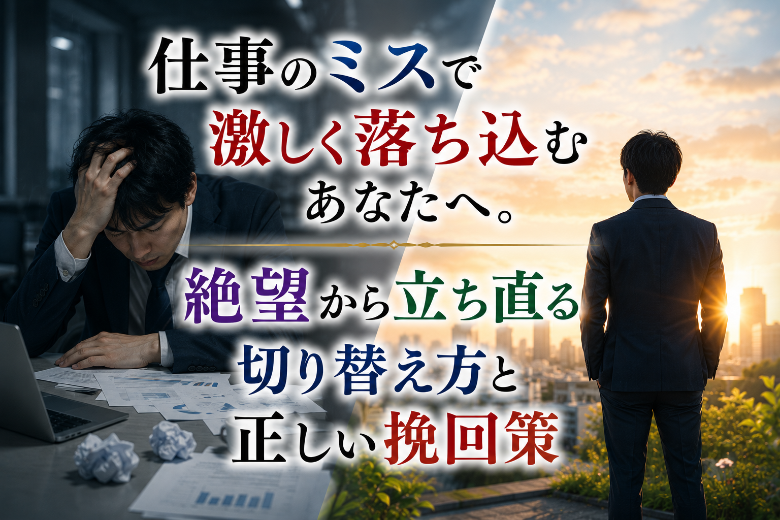 仕事のミスで激しく落ち込むあなたへ。絶望から立ち直る切り替え方と正しい挽回策