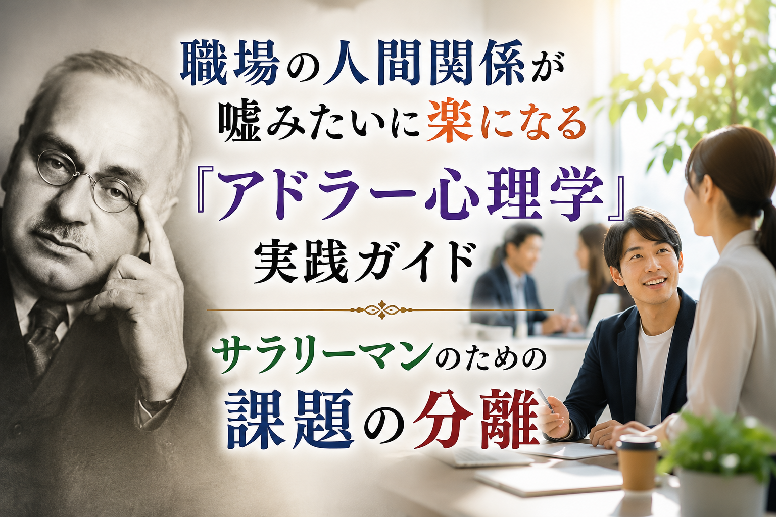 職場の人間関係が嘘みたいに楽になる『アドラー心理学』実践ガイド｜サラリーマンのための課題の分離