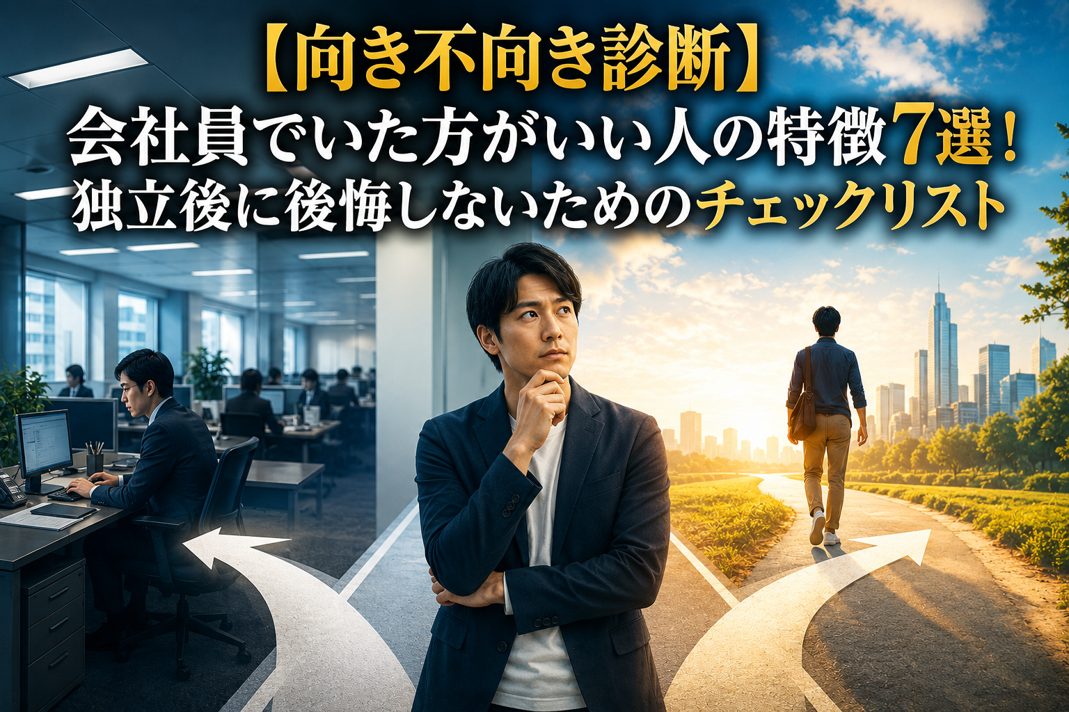 【向き不向き診断】会社員でいた方がいい人の特徴7選！独立後に後悔しないためのチェックリスト