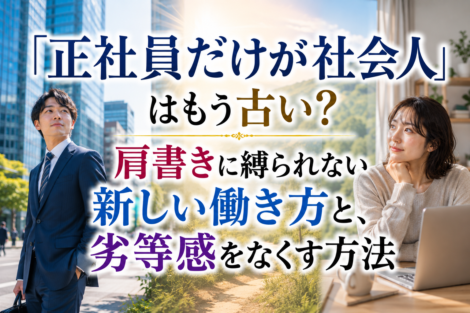 「正社員だけが社会人」はもう古い？肩書きに縛られない新しい働き方と、劣等感をなくす方法