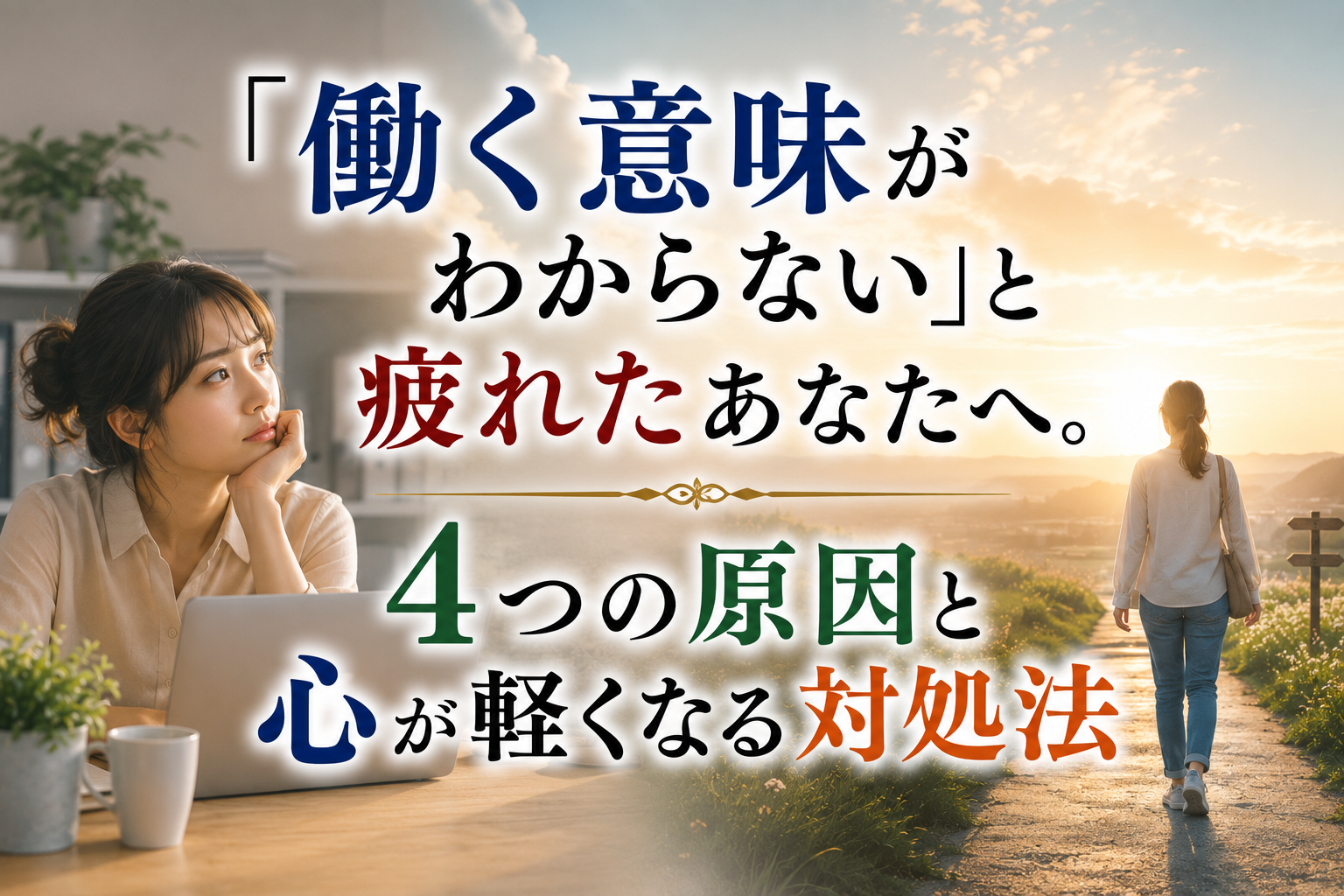「働く意味がわからない」と疲れたあなたへ。4つの原因と心が軽くなる対処法
