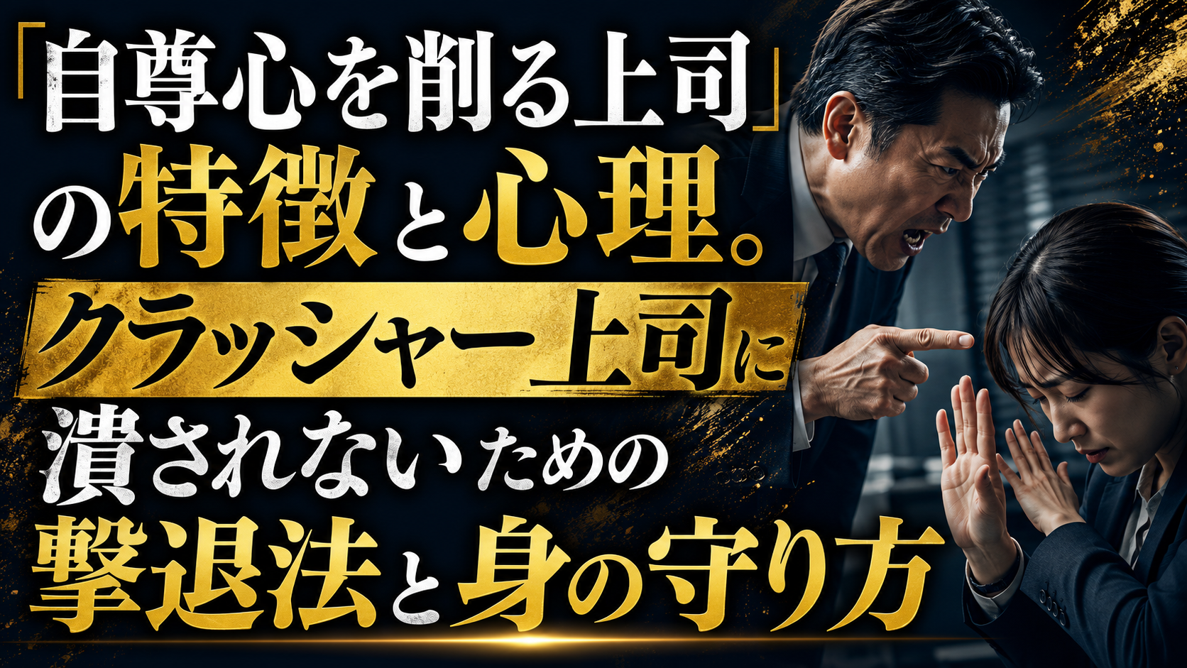 「自尊心を削る上司」の特徴と心理。クラッシャー上司に潰されないための撃退法と身の守り方