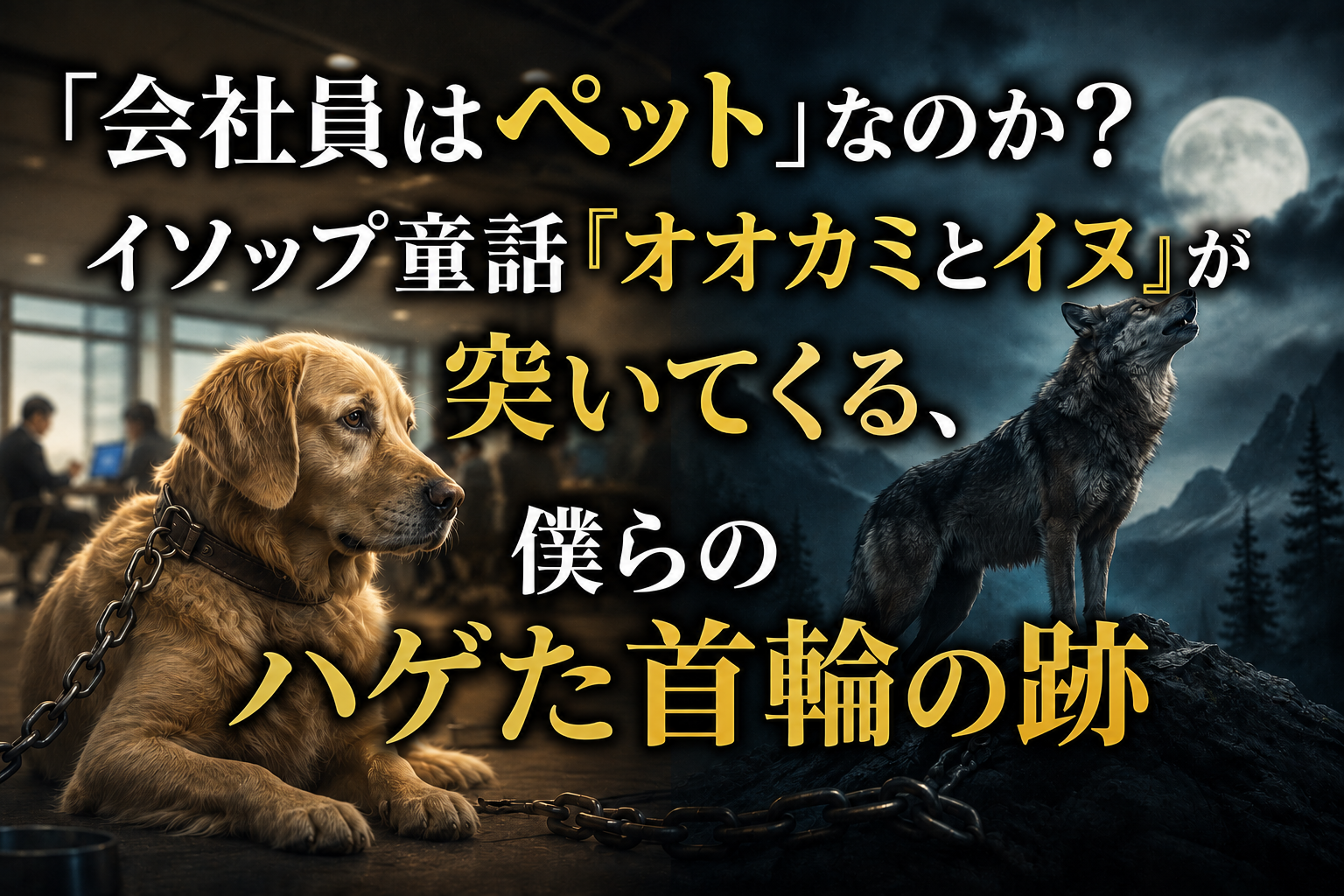 「会社員はペット」なのか？イソップ童話『オオカミとイヌ』が突いてくる、僕らのハゲた首輪の跡